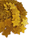 Aplique estrela dourada glitter em acrílico - 1 unidade