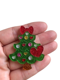 Aplique árvore de natal acrílico - 1 unidade