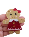 Aplique biscoito natalino vermelho grande curvado acrílico - 1 unidade