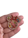 Aplique minnie metal com pedrarias - 1 unidade