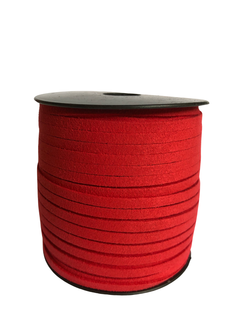 Fio de camurça 4mm vermelho - 2 metros