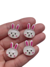 Aplique mini coelho branco - 4 unidades