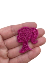 Aplique Barbie dupla pink glitter e pink acrílico - 1 unidade