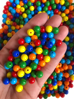 Conta 8mm cores escolar - 50 gramas