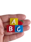 Aplique cubo abc acrílico - 1 unidade