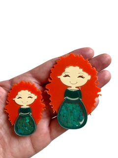 Aplique princesa Merida (5cm e 7cm) acrílico - 1 unidade
