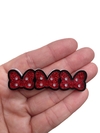 Aplique para hair clips laço Minnie (6cm) acrílico - 1 unidade