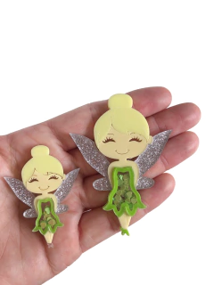 Aplique fada Sininho (5cm e 7cm) acrílico - 1 unidade