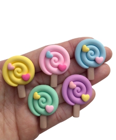 Aplique pirulito candy - 5 unidades (1 de cada cor)