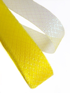 Crinol com lurex amarelo irisado 38mm - 2 metros