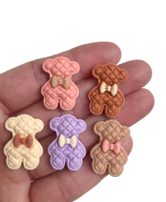 Aplique mini urso - 5 unidades (1 de cada cor)