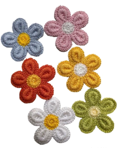Aplique flor crochê grande - 1 unidade
