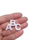 Aplique abc branco acrílico - 1 unidade