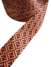 Fita gorgurão estampada fendi 38mm - 2 metros