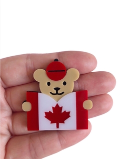 Aplique urso maple bear bandeira acrílico - 1 unidade