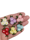 Aplique flor bordada - 5 unidades (cores sortidas)