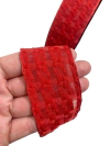 Fita organza entrelaçada vermelha 38mm - 2 metros