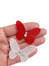 Aplique mini borboleta tecido - 1 unidade