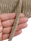 Strass meia cana mesclada 7mm - 1 metro