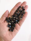 chaton de acrílico oval preto 8x10mm - 50 unidades