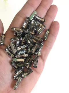 chaton de acrílico ratangular Fumê 5x15mm - 50 unidades
