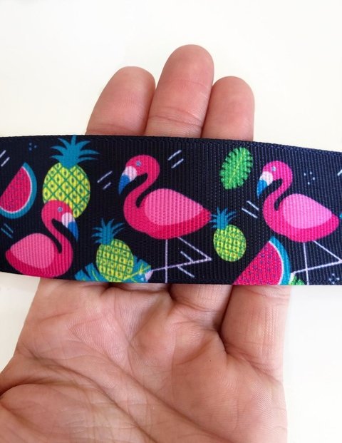 fita gorgurão sakura flamingo 38mm - 2 metros