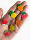 aplique mini frutas sortidas - kit com 7 unidades