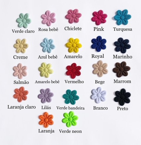 aplique flor tecido prensada 2cm - 30 unidades - comprar online