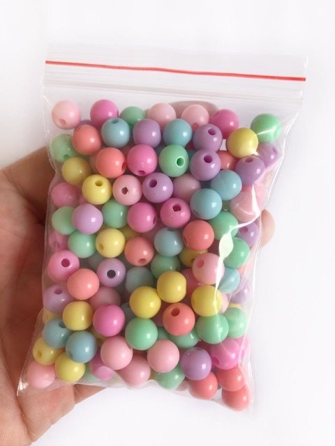 conta colorida candy 8mm - 50 gramas
