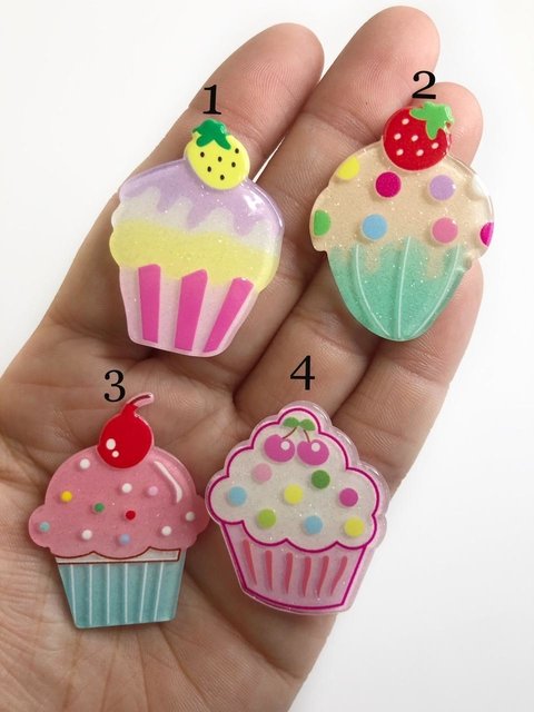 apliques cupcake glitter - 1 unidade