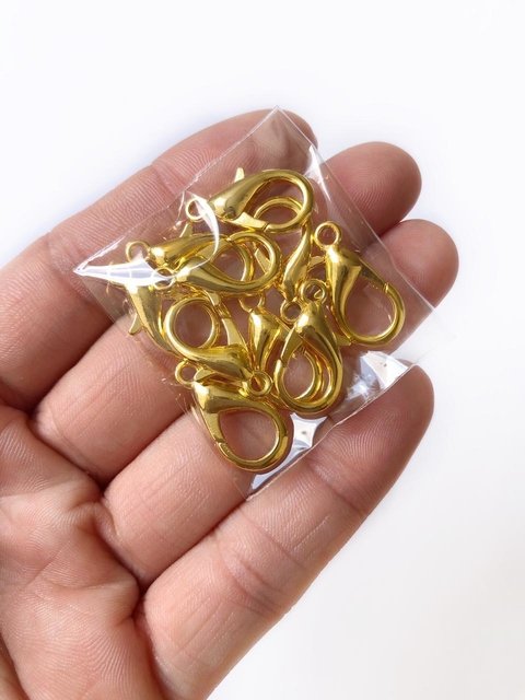 fecho lagosta dourado 18mm - 10 unidades