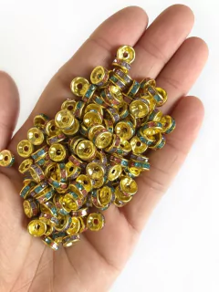 entremeio rodela com strass colorido - 30 unidades - comprar online