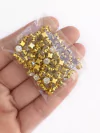 Strass de costura cristal e dourado (4mm) - 10 gramas