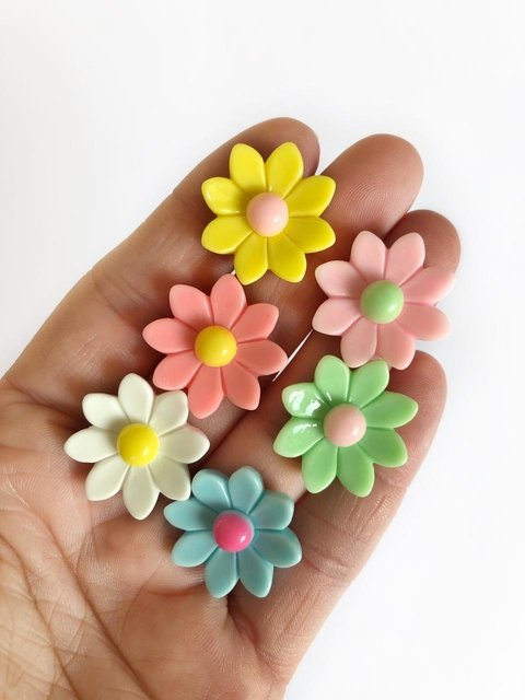 aplique flor - kit com 6 unidades