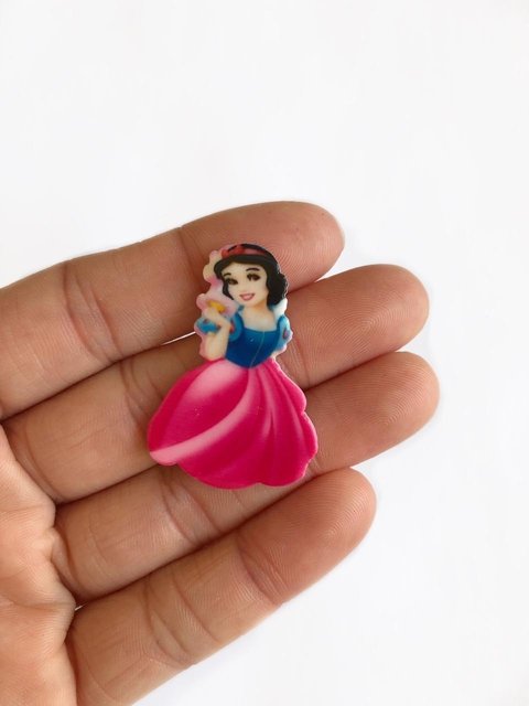 aplique branca de neve vestido pink - 1 unidade