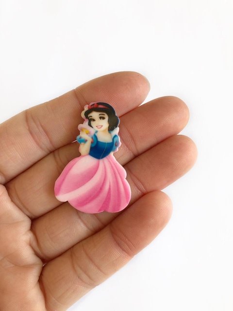 aplique branca de neve vestido rosa - 1 unidade
