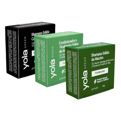 Kit Shampoo Sólido e Condicionador Sólido com Alecrim, Murumuru e Proteína do Trigo + Shampoo de Carvão Ativado, Hortelã e Tea Tree