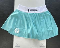 Pollera Ansuz Turquesa y Blanco