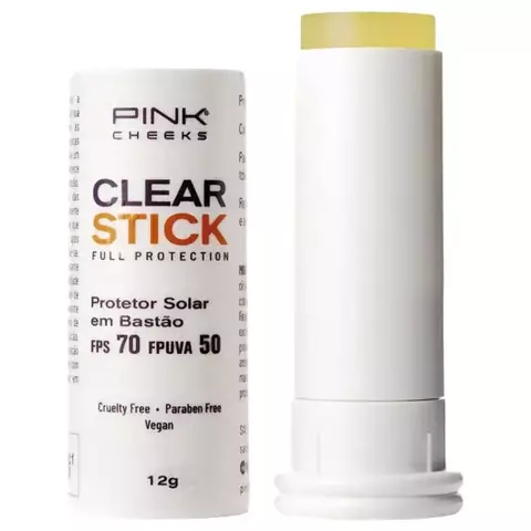 Protetor Solar Facial Transparente Stick PInk Cheeks