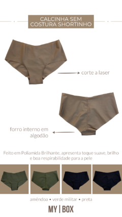 Calcinha Sem Costura Shortinho - Preto - My Box FitnessWear | Moda fitness feminina de qualidade