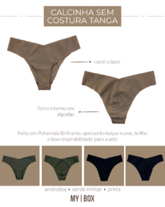 Calcinha Sem Costura Tanga - Preto - My Box FitnessWear | Moda fitness feminina de qualidade