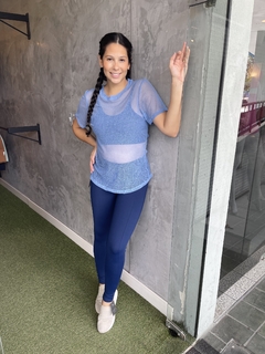 Blusão Tela - Azul Claro - My Box FitnessWear | Moda fitness feminina de qualidade