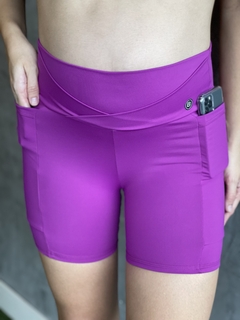 Short Powerful Meia Perna Bolso - Roxo - comprar online