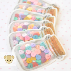 Inquebrável potinho de amor | coração 15mm - 23 CORES - 69 botões