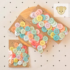 Botões Aquarelados 15mm | 36 botões, 9 cores na internet