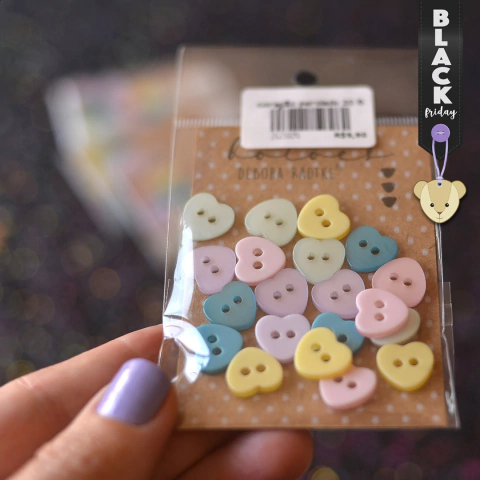 Coração perolado - 18 botões