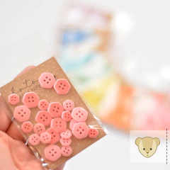 HEXAMOR: pacotinho com 16 botões | 2 tamanhos | FLAMINGO