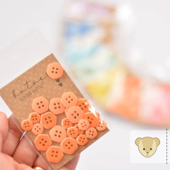 HEXAMOR: pacotinho com 16 botões | 2 tamanhos | LARANJA