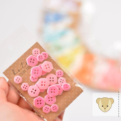 HEXAMOR: pacotinho com 16 botões | 2 tamanhos | ROSA