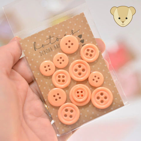 Botões Aquarelados LARANJA: 3 tamanhos | dúzia